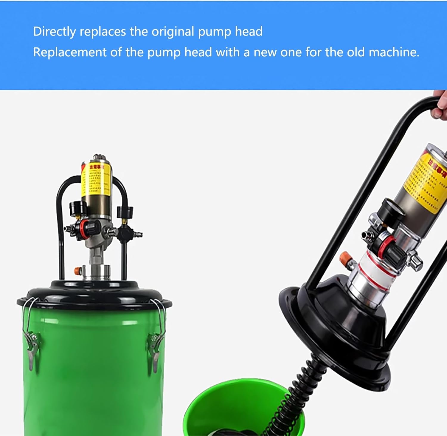 Pneumatic Grease Pump With A Discharge Capacity Of 0.85L/min, Pressure Ratio Of 50:1, Suitable For 5-gallon Drums, For Automotive, Machine Tool And Industrial Lubrication(Size:Pole length 94cm/37in)