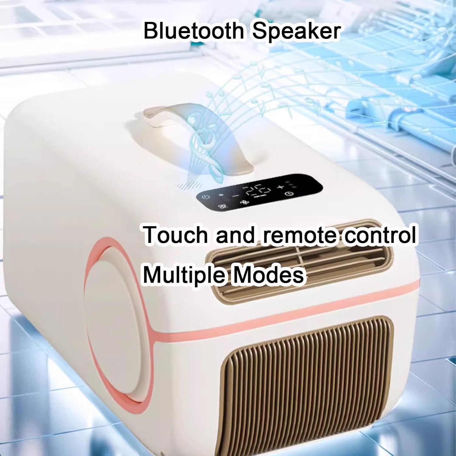 Portable Air Conditioners and Heater with Remote Control and Bluetooth Speaker Desk Air Conditioner no Water for Home Office Small Spaces, 220V