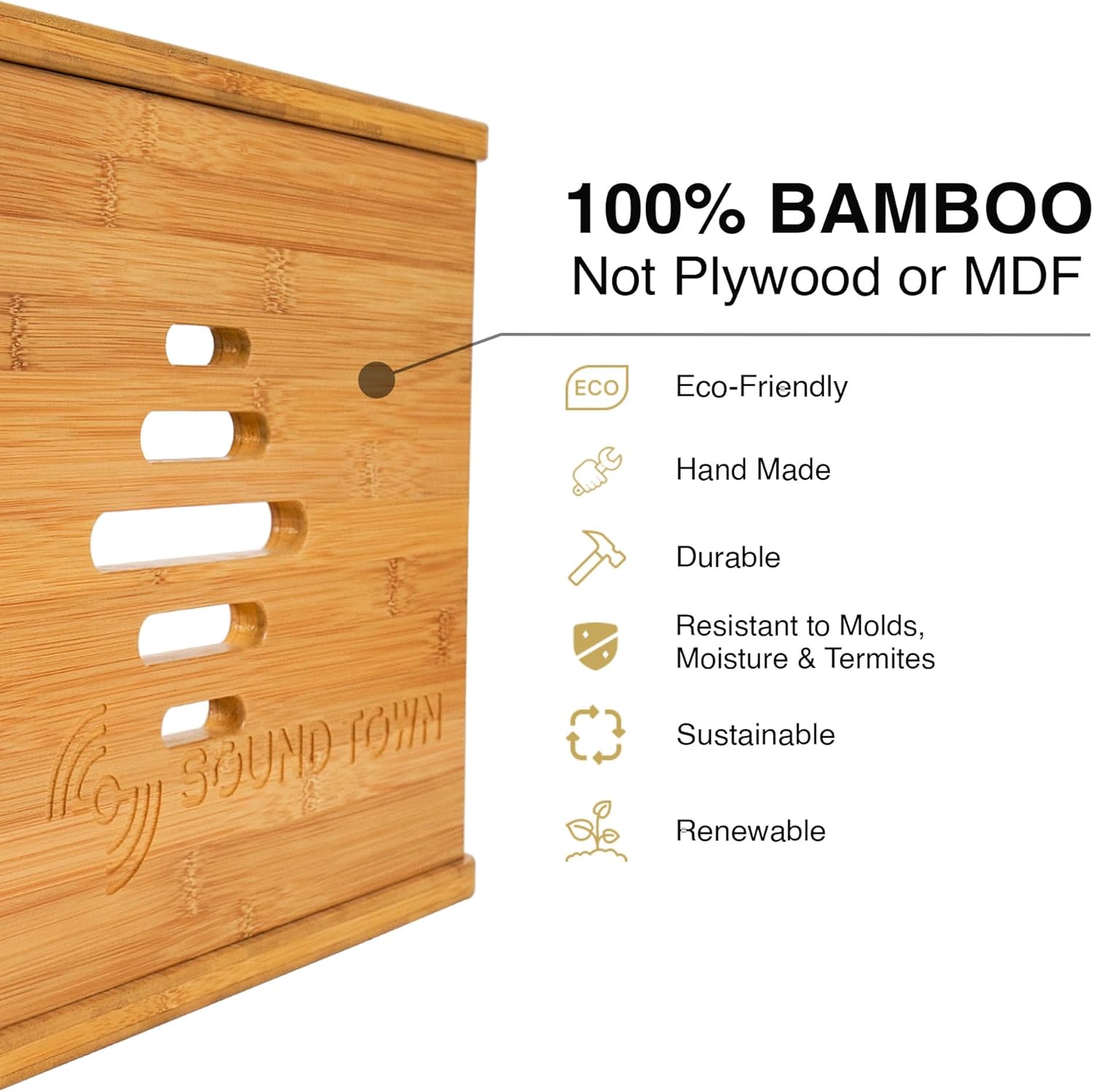 Sound Town DIY Solid Carbonized Bamboo Slanted 10U Studio Rack (2U Top + 8U Lower), with 2U Bottom Storage, Slide-Out Tray, Caster, For Recording Room, Home Studio (STBR-ST10T)
