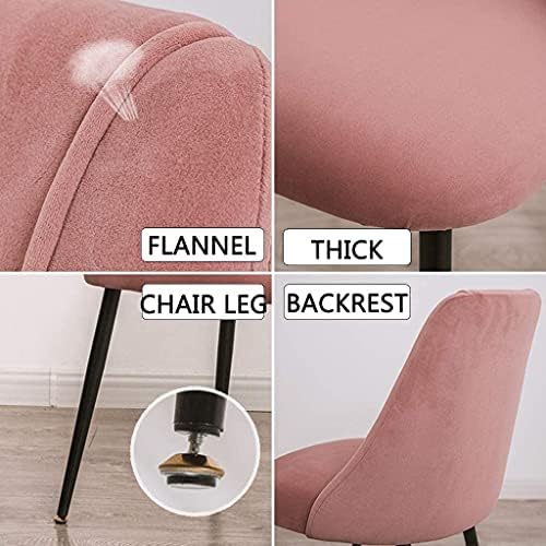 Velvet Dining Chairs Black Metal Legs Lounge Chairs for Living Room Office Restaurant (Color : Pink)
