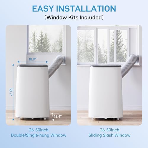 14000 Btu Portable Air Conditioners for Room Up to 700 Sq. Ft, 3-In-1 AC Unit, Dehumidifier, and 3-Speed Fan, Portable AC With Remote Control