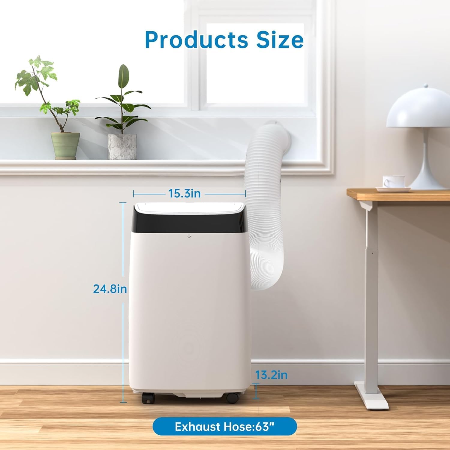 Portable Air Conditioner 12,000 BTU (Covers 350 Sq.Ft) - 3-in-1 AC/Dehumidifier/Fan with Remote Control - Easy-Mount Window Kit for Quick Installation