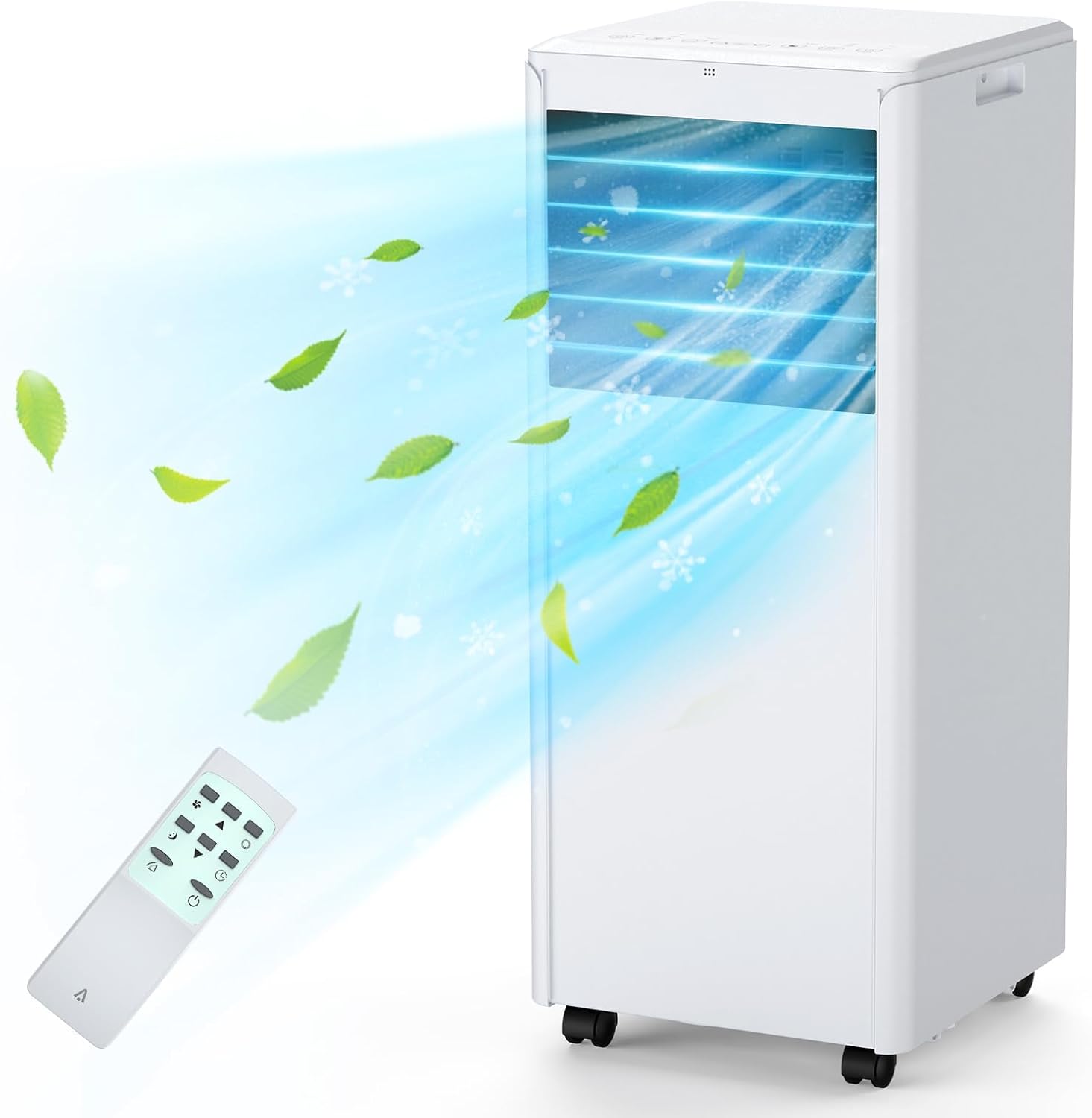 8000 BTU Portable Air Conditioner - 3-in-1 Cool/Dry/Fan Unit with Remote, 24h Timer & Sleep Mode, Quiet 110-115v AC Cools 350 Sq.Ft (White)