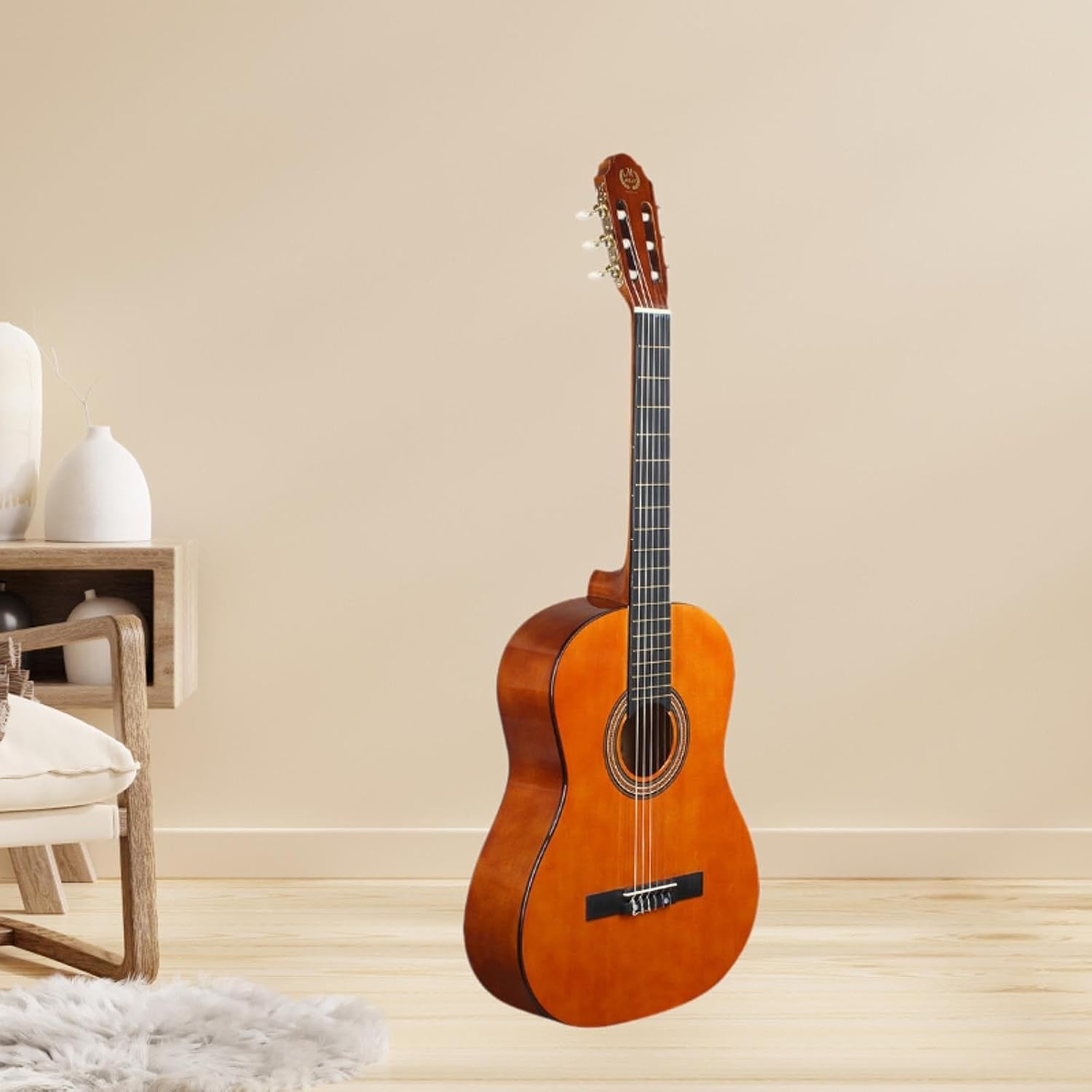 39 inch Acoustic Guitar for New Players 6 Strings Music Instrument for Kids, Orange