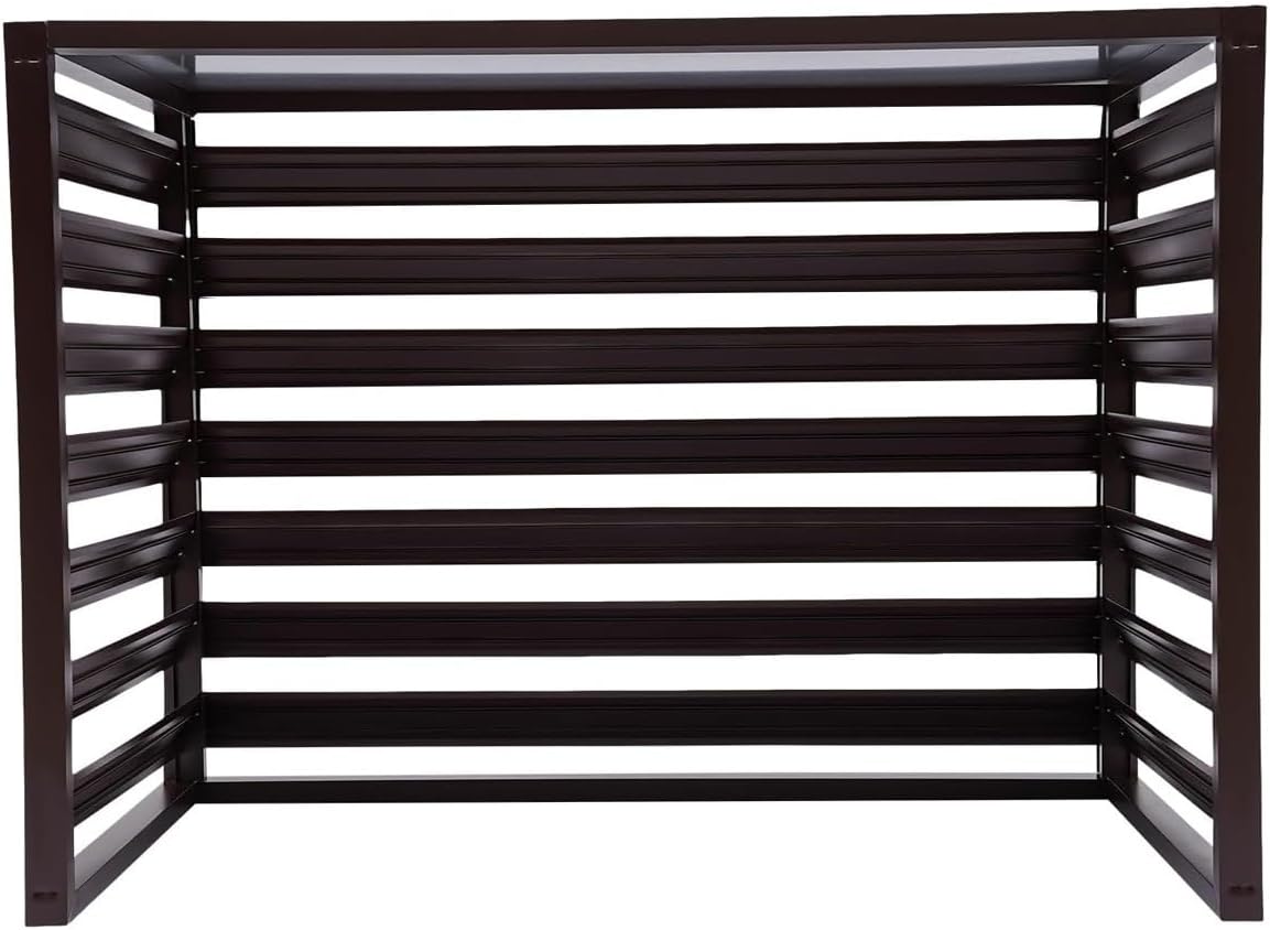 Air Conditioner Cover Breathable Waterproof Shutters Outdoor Air Conditioner Covers For Outside Units Louvered Frame Protective Cover Privacy Fence Screen(Cream,110 * 80 * 60cm)