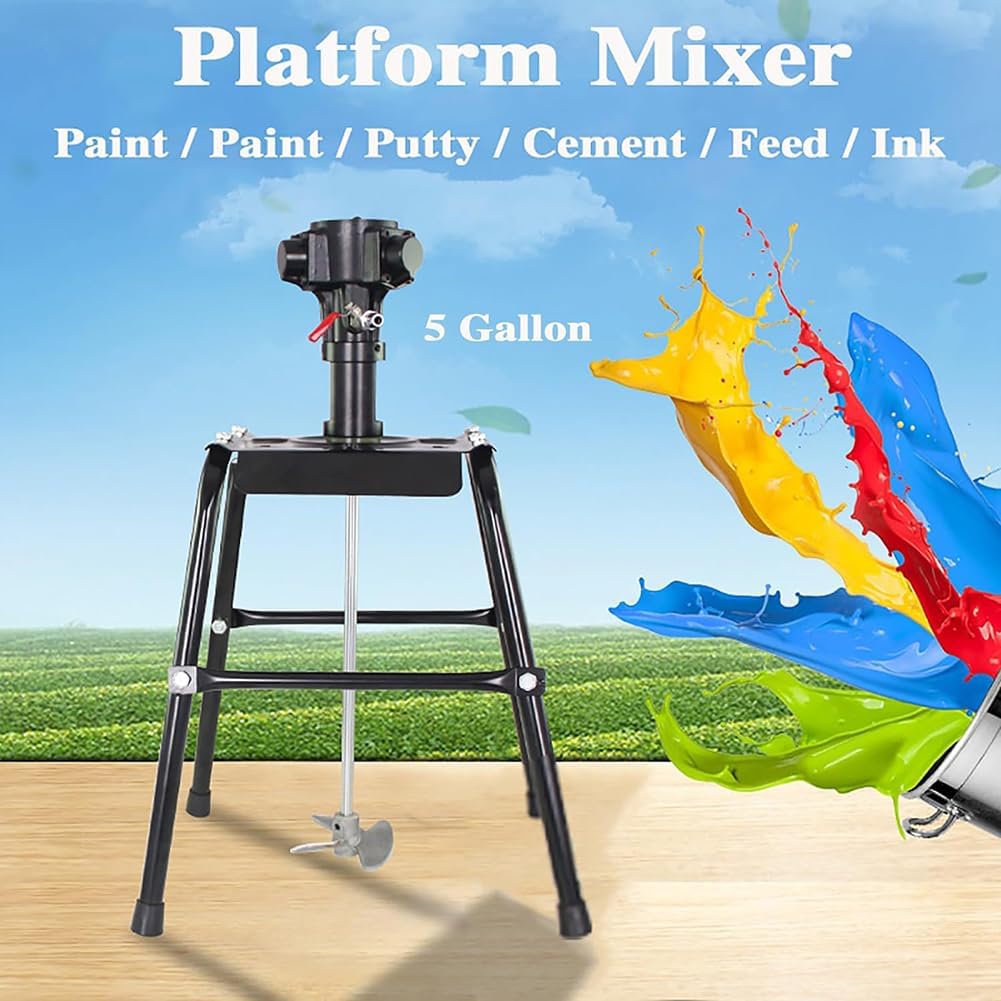 Pneumatic Paint Mixer 5 Gallon/20L Pneumatic Paint Mixer Machine, Air Agitator Blender Stirrer, Desktop Vertical Air Agitator