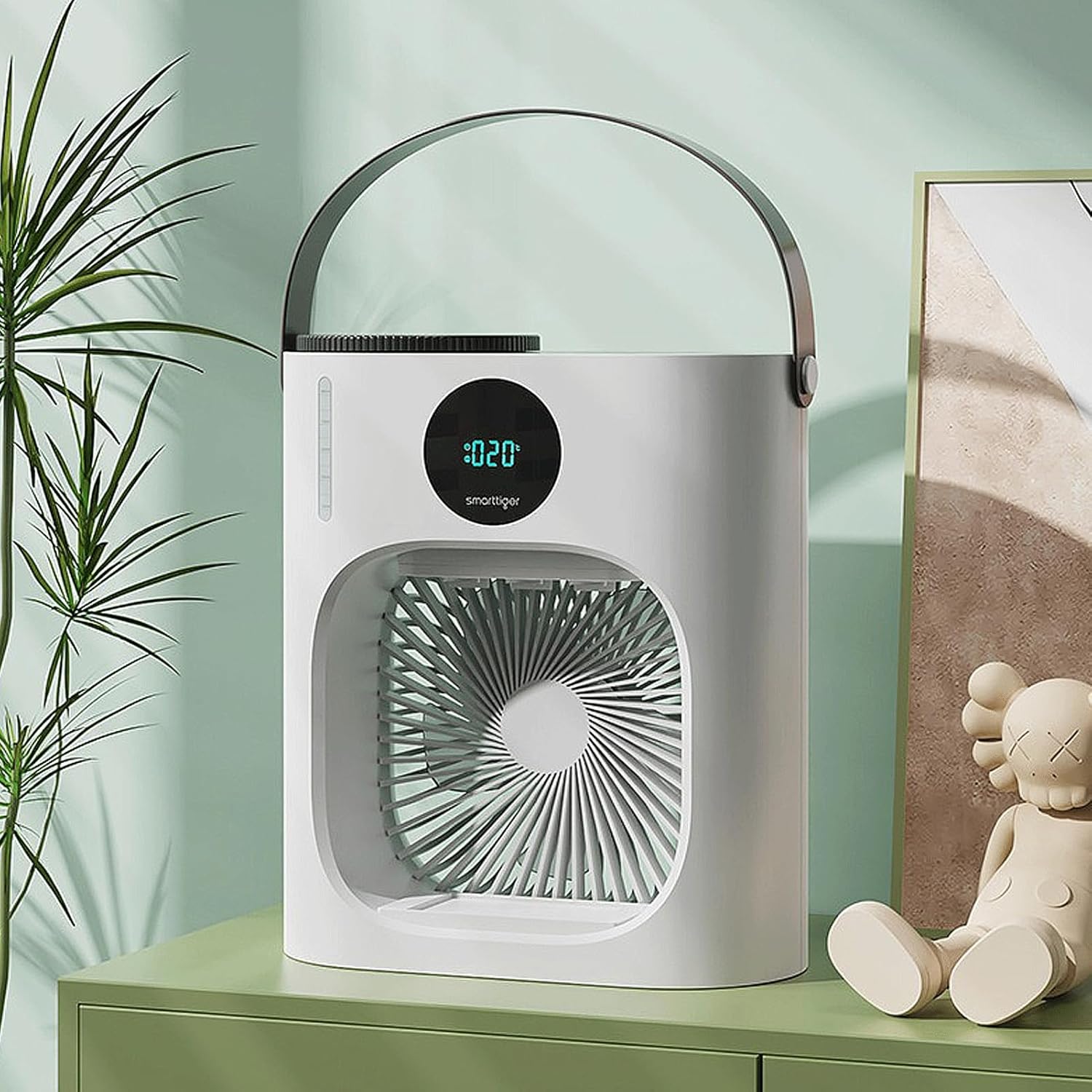 Portable Air Conditioner Cooling Fan 3 in 1 – Evaporative Air Cooler Fan with LED Display,Super Quiet Humidifier Misting Fan for Home Car Office Desk Bedroom