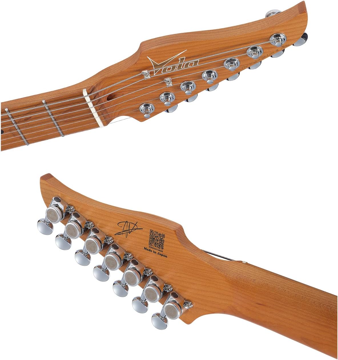 Vola Electric Guitar Vasti 7 PDM J1 Vintage White Gloss Handmade in Japan MIJ Roasted Maple Neck Stainless Steel Frets Gotoh Bridge Gotoh Locking Tuner Signature model 7 Strings Modern C Neck