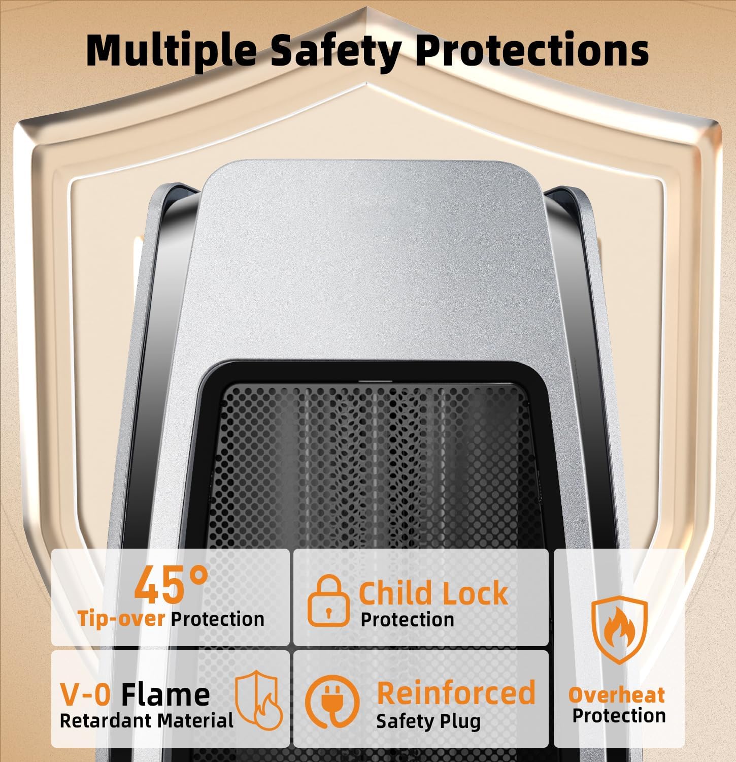 Infrared Space Heaters for Indoor Use, 1500W Electric & Portable Room Heaters with Thermostat, 4 Modes, 24H Timer, 70° Oscillating Electric Space Heater with Remote, Safe for Large Room Use