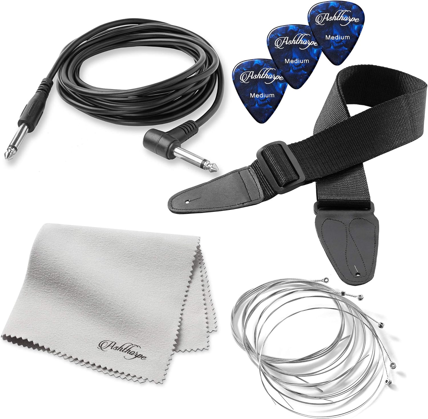 Ashthorpe 39-Inch Electric Guitar (Green-Black), Full-Size Guitar Kit with Padded Gig Bag, Tremolo Bar, Strap, Strings, Cable, Cloth, Picks