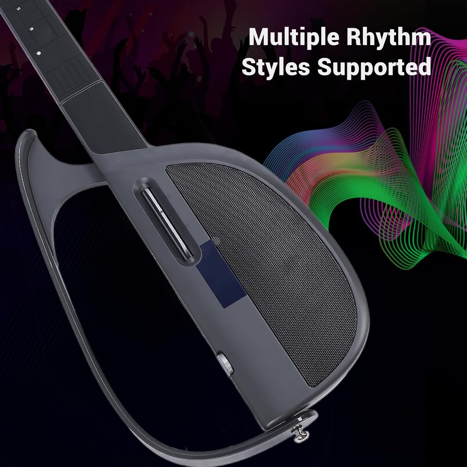 Stringless Guitar, Innovative Stringless Acoustic Electric Guitar, C1 Portable Foldable, for Beginners, Adults, Enthusiasts (Black Grey)