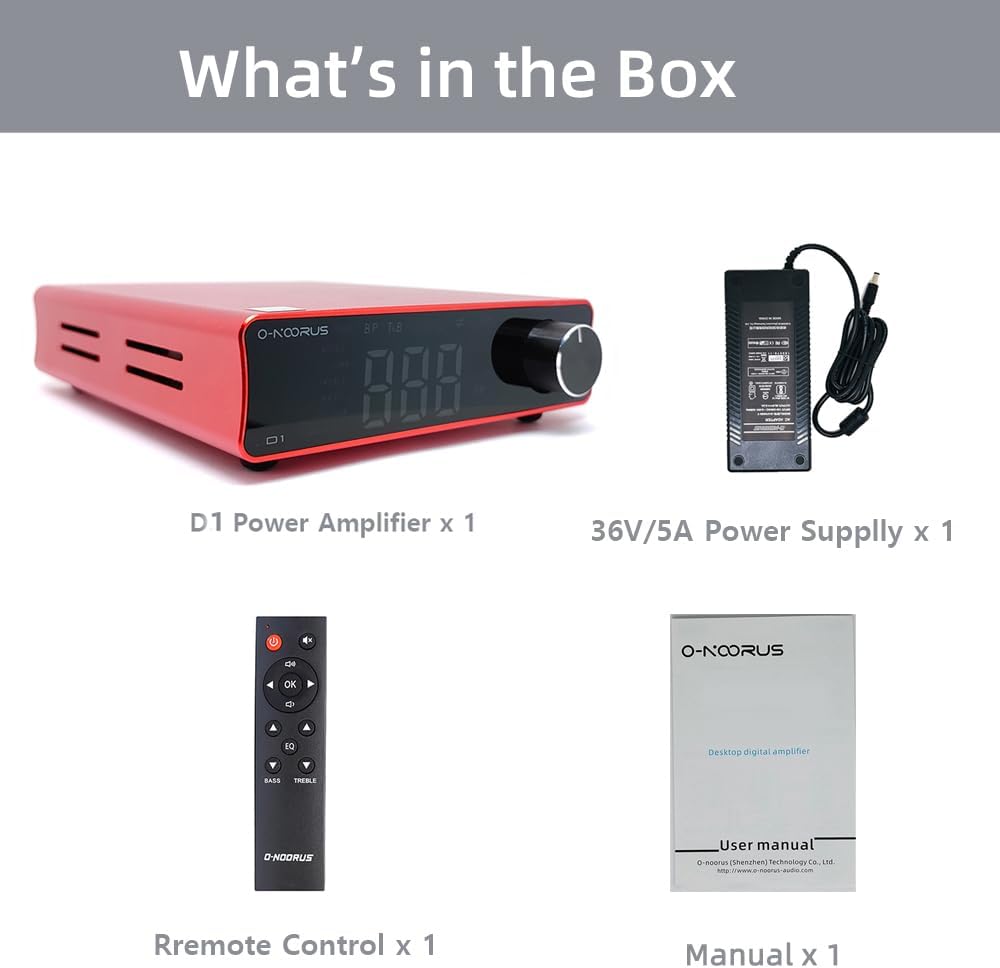 D1 TPA3255 PFFB Stereo Power Amplifier 300Wx2 with Treble Bass Tone,Subwoofer,Pre-Out, for Home Theater 2.1 Channel Amplifier,with 36V 5A Power Adapter