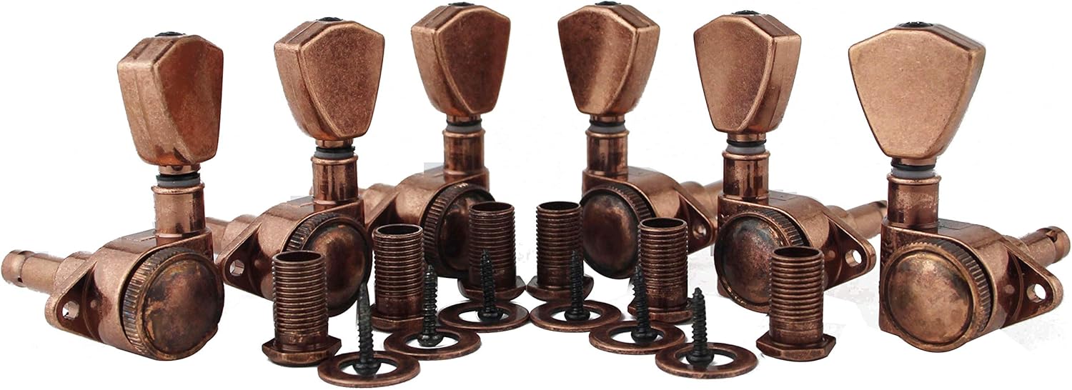 Guyker Bronze Electric Guitar Accessories Set, Locking Tuners (3R + 3L), Pickup, Bridge and Tailpiece Replacement