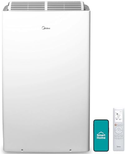 Midea Duo 14,000 BTU(12,000 BTU SACC) High Efficiency Inverter, Quiet Portable Air Conditioner, Cools up to 550 Sq.Ft., Works with Alexa/Google Assistant, Includes Remote Control&Window Kit (Renewed)