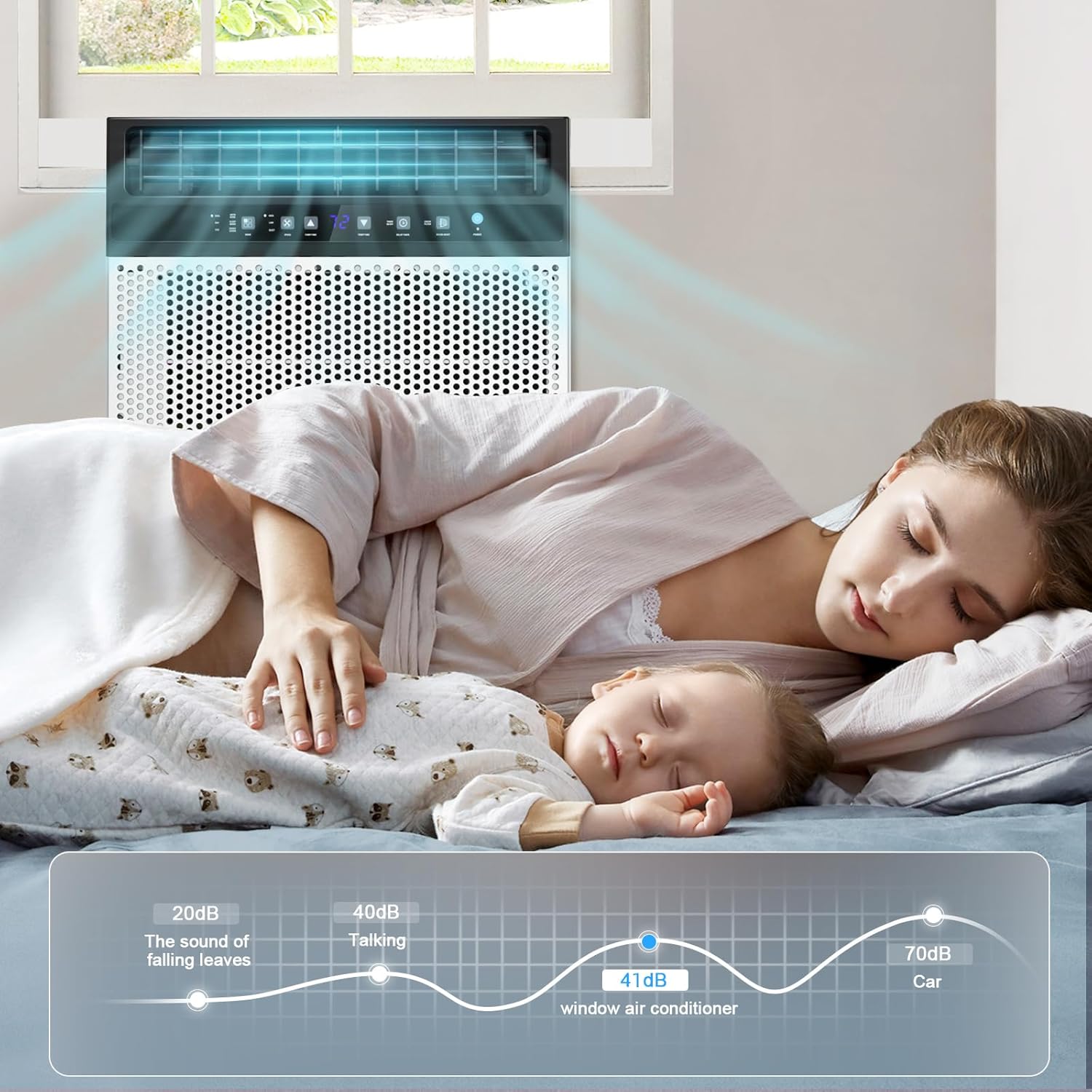 Antarctic Star 10,000 BTU Window Air Conditioners, U-Shaped Air Condtioner Window Unit Cools up to 450 Sq.Ft, Energy-saving Window AC Units, 6 Modes 24H Timer, Easy to Instal, White