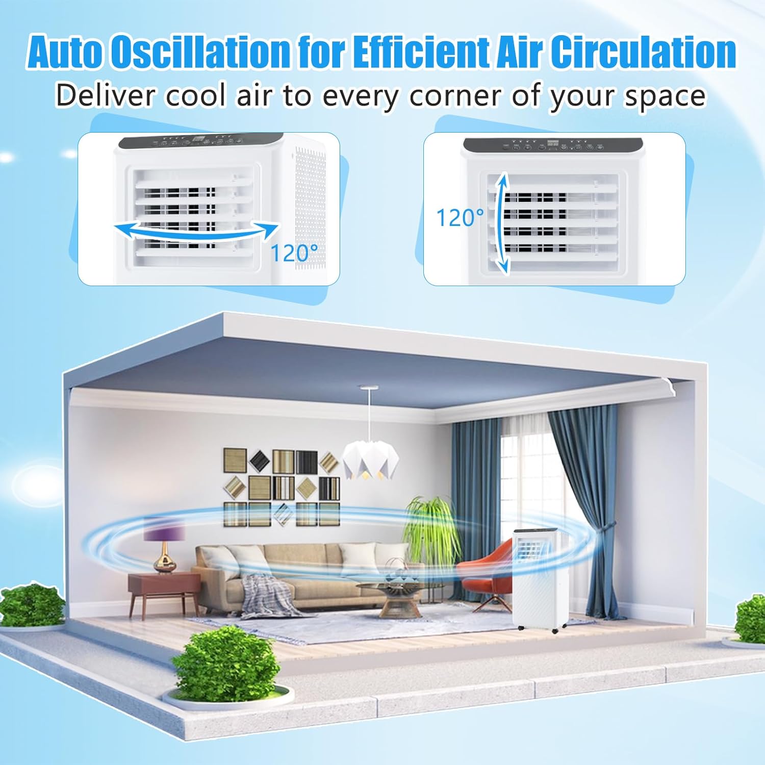 ARLIME Portable Air Conditioner, 10000 BTU 3 -in-1 Air Cooler, Dehumidifier & Fan w/LED Display, Remote Control, 24H Timer, Sleep Mode & Window Installation Kit, AC Unit Cools up to 350 Sq.Ft.