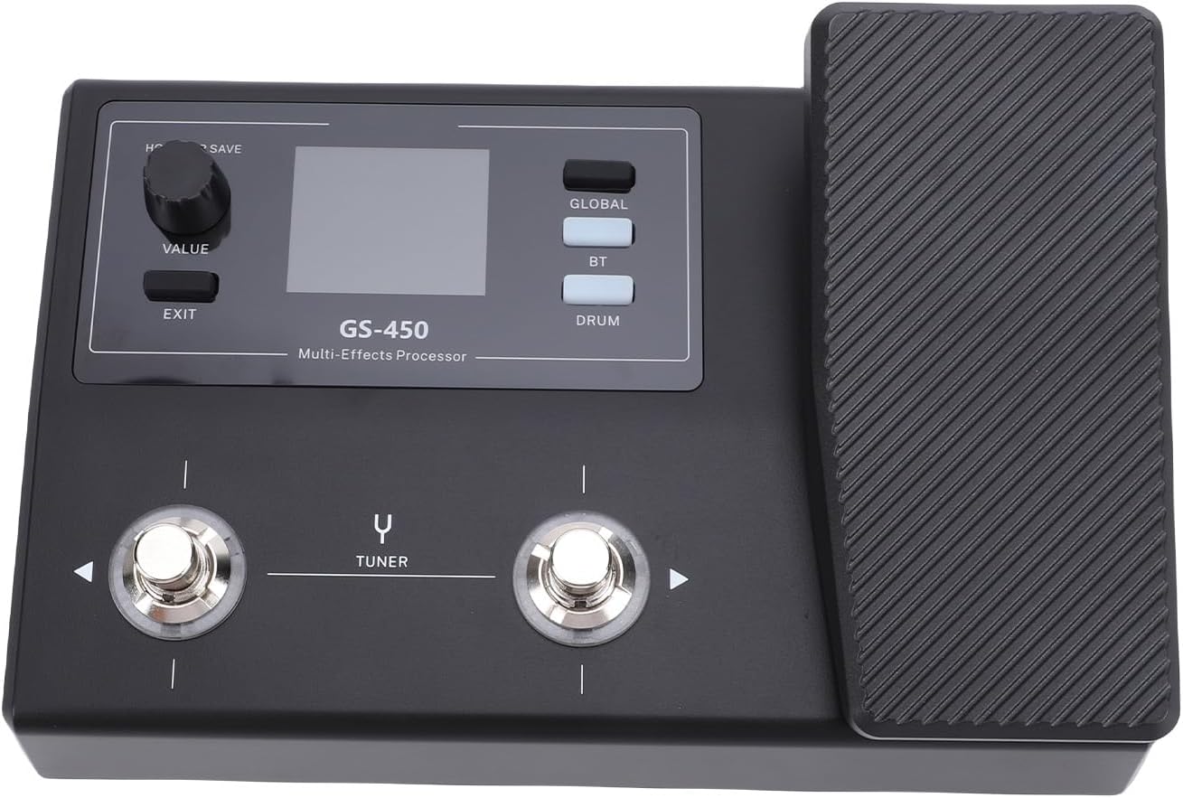 Jectse Guitar Effects Pedal, Multi Effects Processor with 8 Parallel Modules 100 Presets BT Drum Machine Tuner, Rechargeable Battery LCD Screen, for Electric Guitar