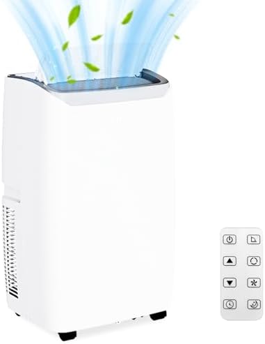 12000 BTU Portable Air Conditioner, 3-In-1 (Cool/Dehumidify/Fan) Portable AC Unit with Remote, LED Touch Control & 24H Timer, Air Conditioners Cools Rooms Up to 550 Sq.Ft for Home, Office & Dorm Room