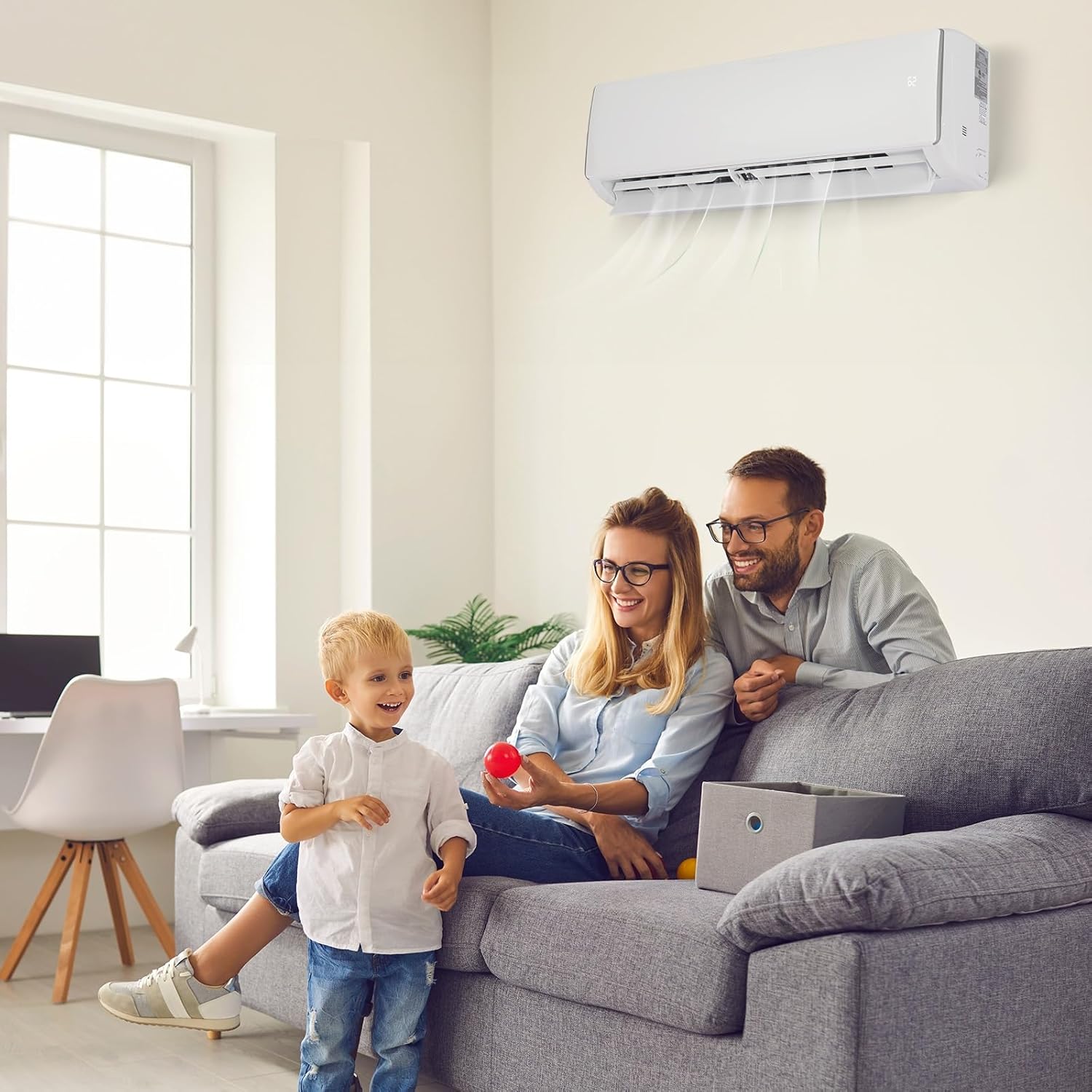Bonnlo 11500 BTU Mini Split Air Conditioner & Heater, 17 SEER2 230V Inverter Ductless Wall AC Unit for Rooms up to 550 Sq. Ft with Pre-Charged Condenser, Heat Pump & Installation Kit