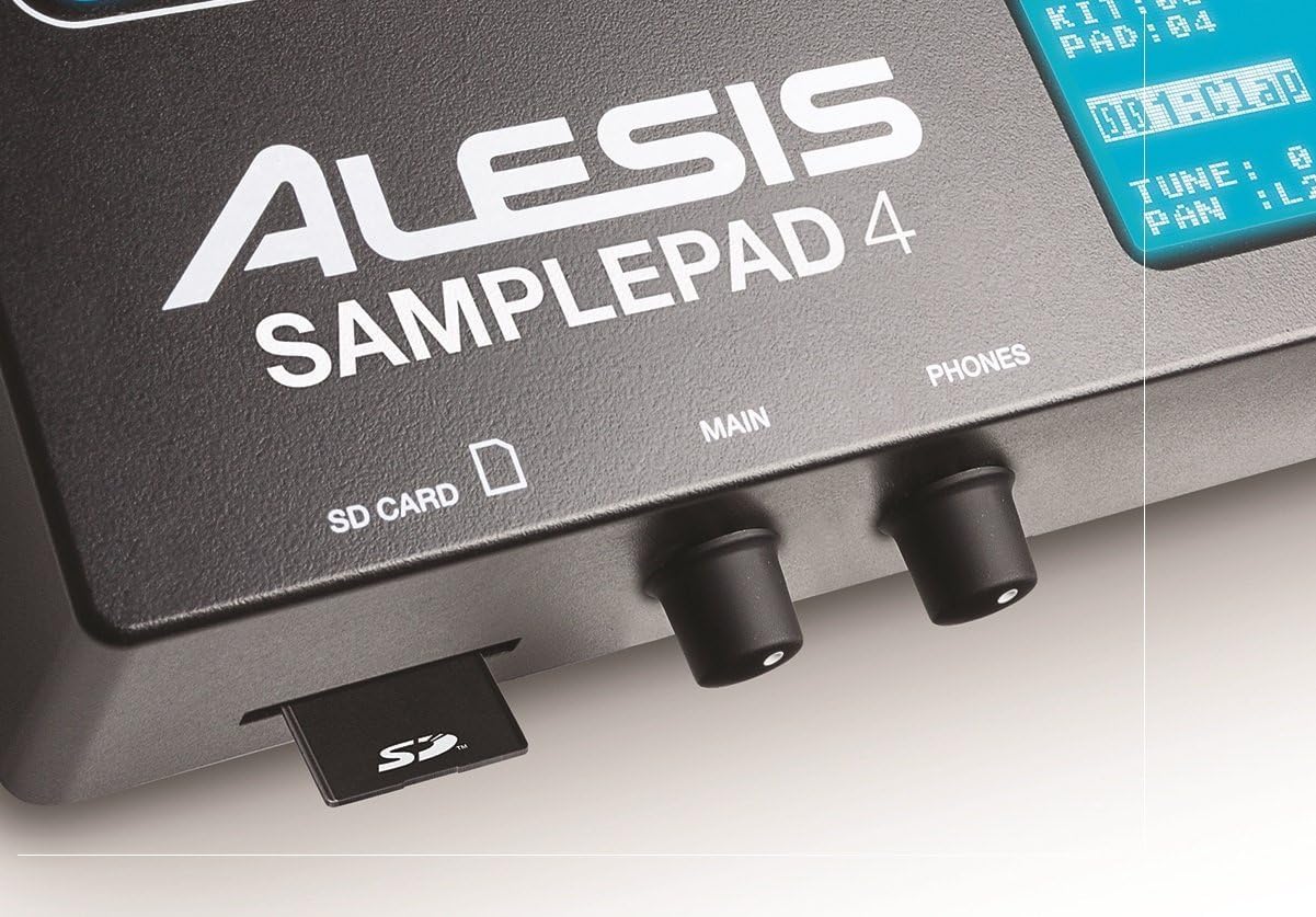 Alesis Sample Pad 4 - Compact Percussion and Sample Triggering Instrument with 4 Velocity Sensitive Pads, 25 Drum Sounds and SD/SDHC Card Slot