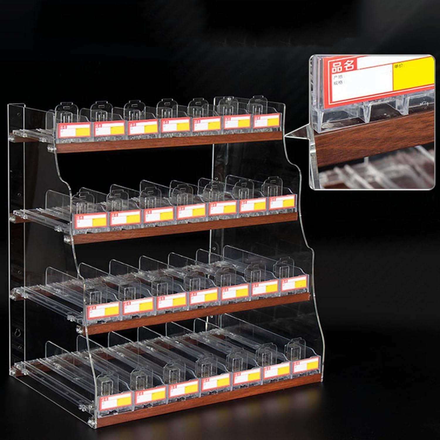Acrylic Automatic Tobacco Display Rack Pushers - Clear 3-Layer Cigarette Box Holder for Convenience Stores, Gas Stations, Retail Shops - Efficient Auto-Push System for Cigar Products