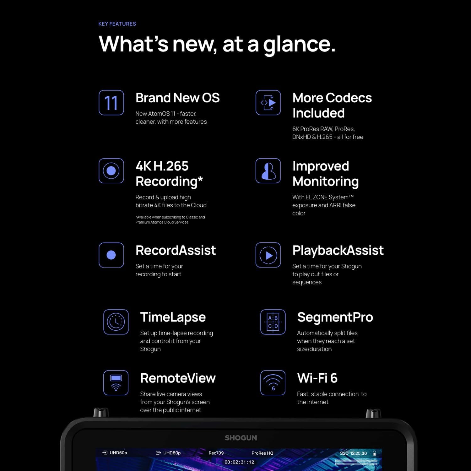 Atomos Shogun 7.2-Inch HDR Pro and Cinema Monitor, Recorder, and Switcher Bundle with Universal Accessory Kit (2 Items)