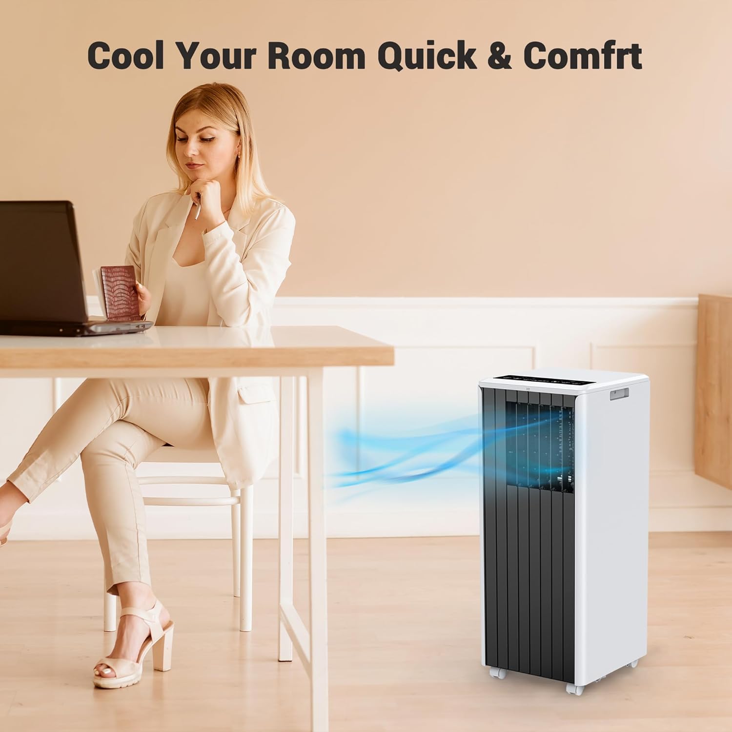 Garvee 8000 BTU Portable Air Conditioner, Compact & Quiet 3-in-1 Indoor AC Combining Cooling, Dehumidification, Fan Mode, 24H Timer, Remote Control & Complete Window Kit, Cools Areas Up to 350 Sq ft.