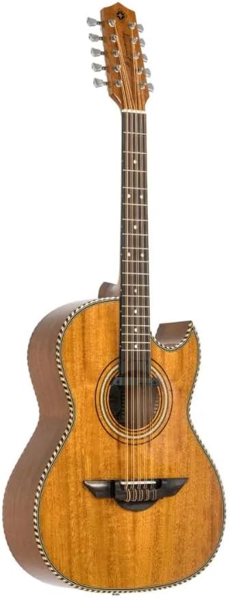 H. Jimenez LBQ1ENM El Esta'ndar Acoustic-Electric Guitar, Bajo Quinto Natural Mahogany,With Cutaway and Electronics