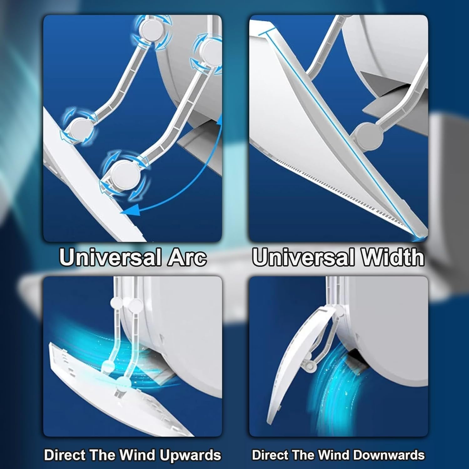 Air Conditioner Deflector for Wall-mounted Air Conditioner, Universal Air Vent Deflector, Adjustable Vent Deflectors