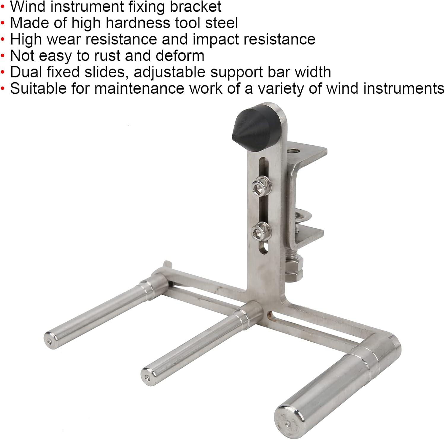 Wind Instrument Sanding Support Frame, High Wear Resistance Repair Tool, Multifunction Tuning Tube Polishing Bracket, Adjustable Slide Rails for Trumpet Trombone French Horn, Steel