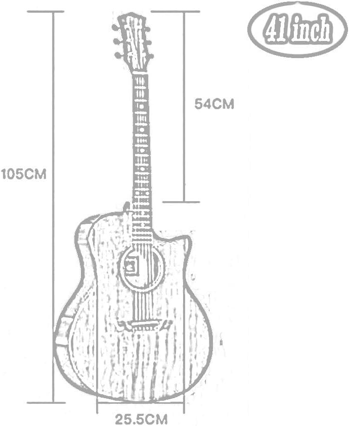 Etlegor Classical Guitar 41 Inches Dreadnought Cutaway Beginner Veneer Spruce Wooden Guitar Kit with Bag, Strings, Picks,5 Colors (Color : E)