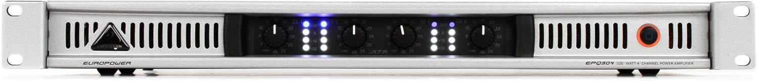 Behringer EUROPOWER EPQ304 Professional 300 Watt Light Weight 4 Channel Power Amplifier with ATR (Accelerated Transient Response) Technology