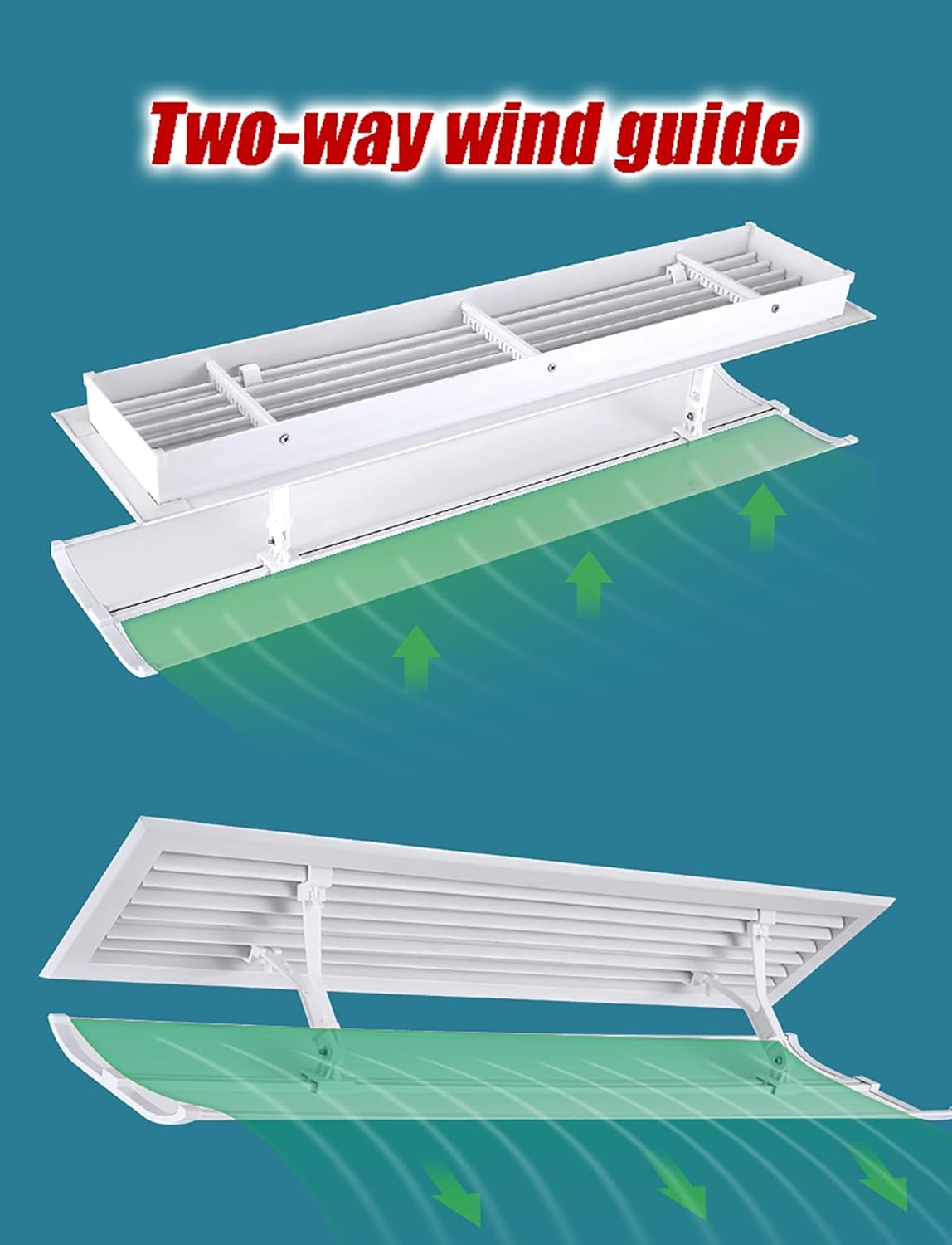 Air Conditioner Flow Deflector Central AC Vent Cover, Adjustable Outlet Air Wing Air Diverter Cover, Prevent Direct Blowing Baffle, for Vents/AC/Ceiling Registers