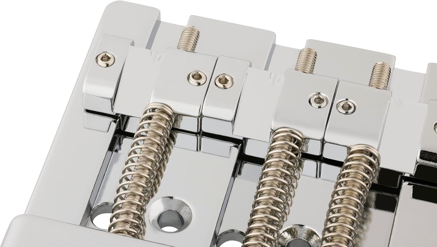 Fender HiMass String-Through 4-String Bass Bridge Assembly With Brass Saddles, Chrome