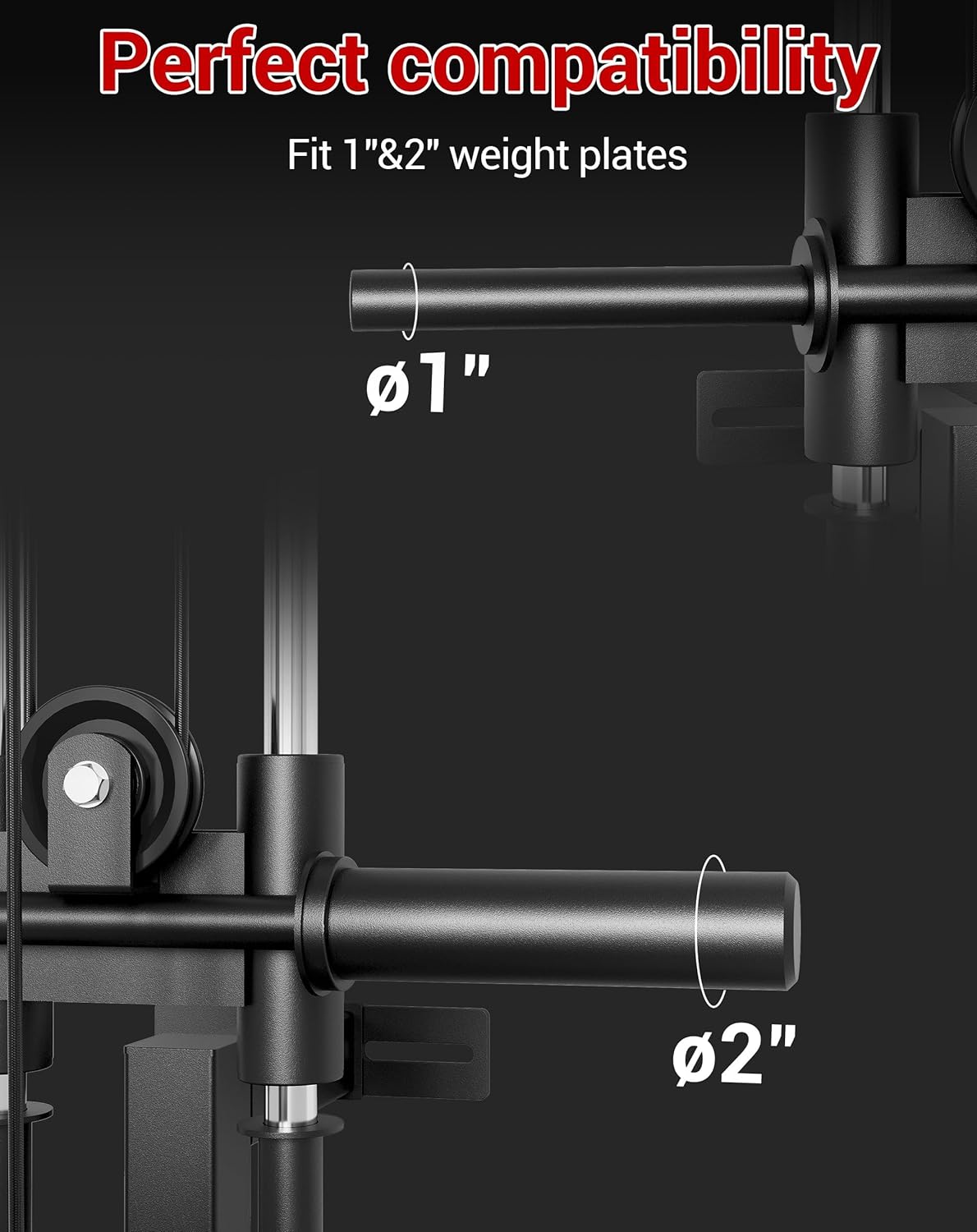 Wall Mount Cable Station – Dual Pulley Cable Crossover Machine with 18 Adjustable Positions, Tricep Rope, T-Bar, LAT Pulldown Bar & Foot Board for Home Gym Strength Training