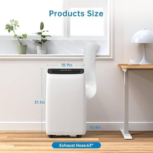 TrailBlaze 14000 BTU Portable Air Conditioner, 3 in 1 portable AC Remote Control up to 750 Sq. Ft, Floor Room AC Unit with Cool,24-Hour Timer, White Air Cooler for Bedroom Office Home