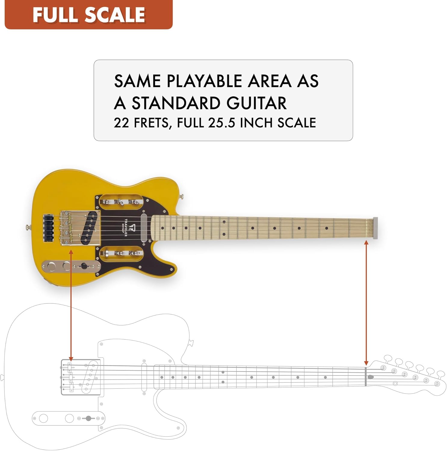 Traveler Guitar EG-3 (Butterscotch Blonde) Electric Travel Guitar | Lightweight, Portable, Headless, Practice Guitar w/Gig Bag