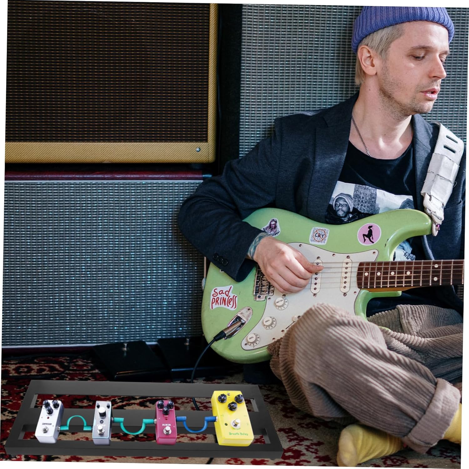 Aluminum Alloy Portable Guitar Pedal Board Carry Bag Effector Holder for Stage Performance Lightweight Supply Space for Musicians and Guitarists