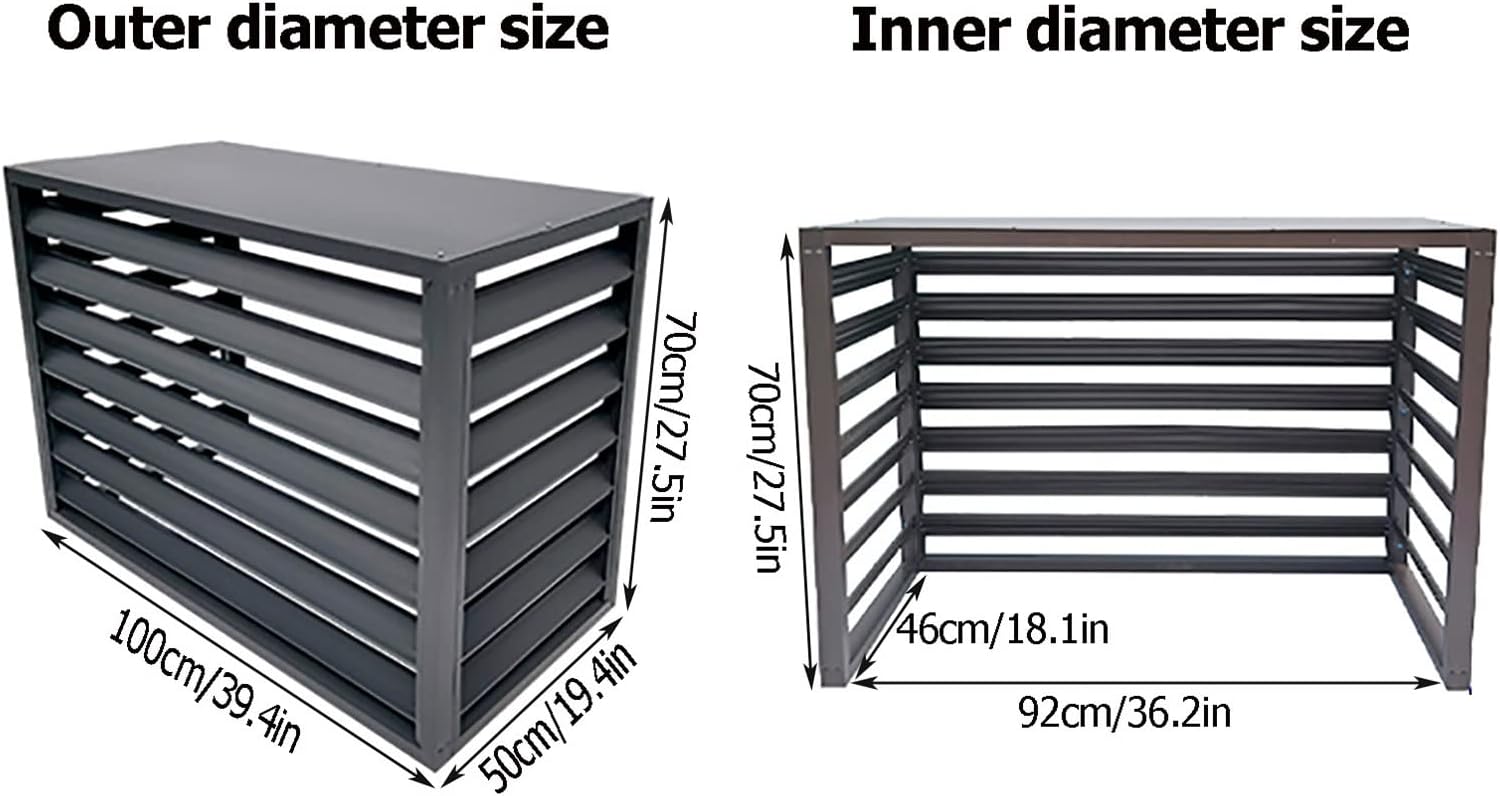 Cover for Outdoor Aluminum Air Conditioning Cover Decorative Privacy Screen, Privacy Ac Covers, Air Conditioner Protection Cover for Units, Freestanding Enclosure to Cover Garbage Or Ac Units