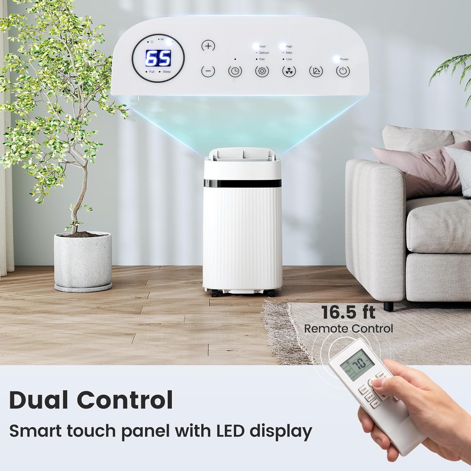 DORTALA Portable Air Conditioner 12000 BTU, 3-in-1 Portable AC Unit with Remote Control, Dehumidifier, 24H Timer, Window Kit for 550 Sq.Ft Apartment, Bedroom