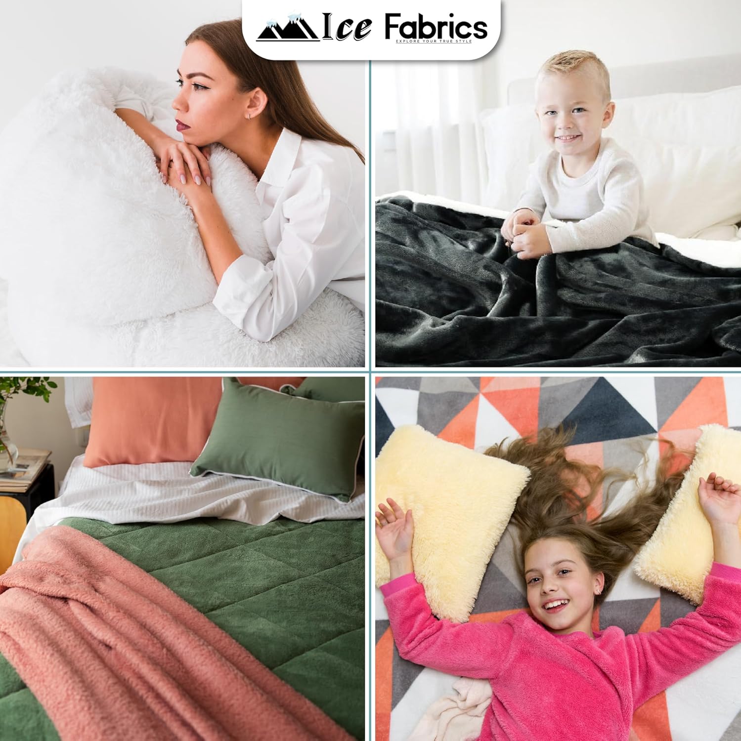 Ice Fabrics Solid Minky Fabric by The Yard - Soft, Smooth and Luxury 58/60