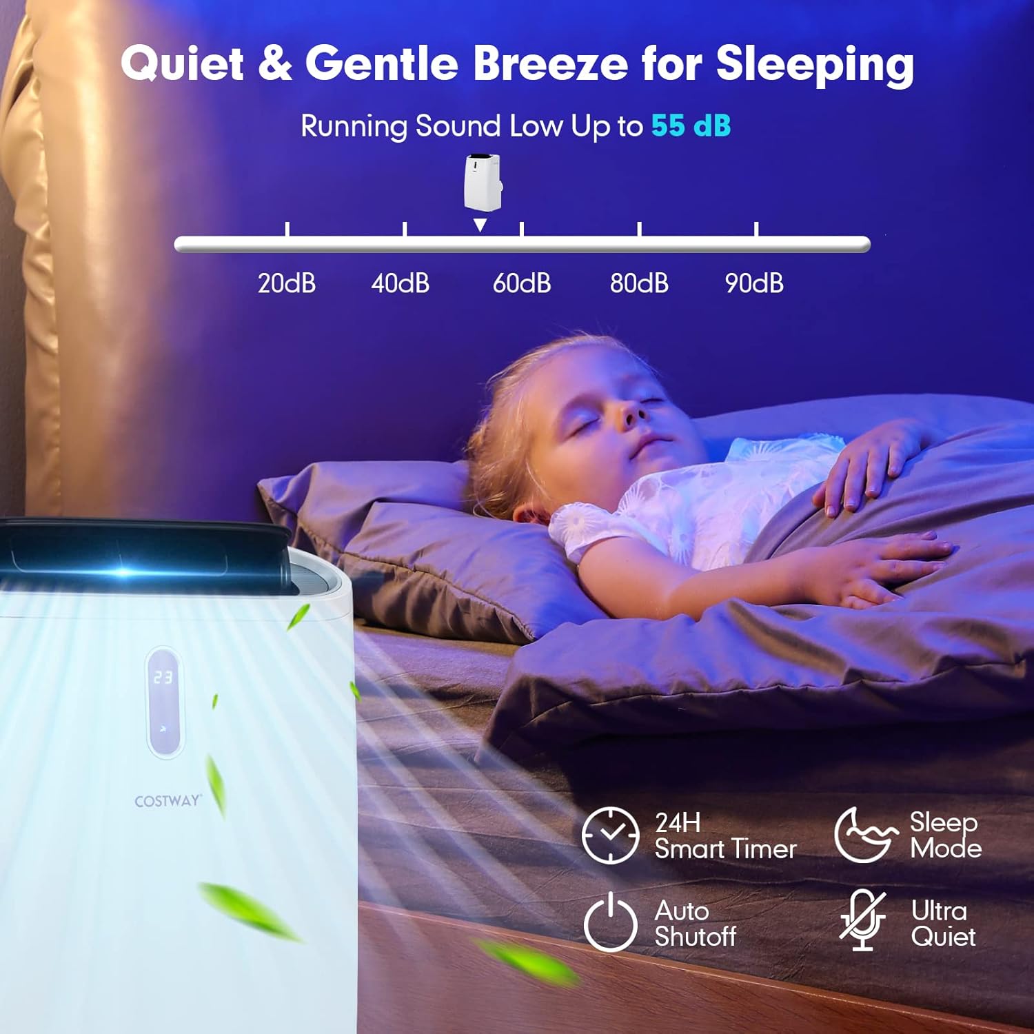 COSTWAY 12000BTU Portable Air Conditioner, 4-in-1 Oscillation Air Cooler with Cooling/Dehumidifier/Heater/Fan, 3 Speeds Fan for 450 sq.ft, Remote Control, WiFi Smart Control (12000BTU)