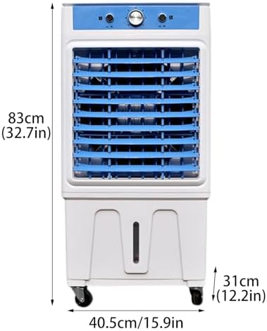 Portable Swamp Cooler, Evaporative Air Cooler with Water Tank and 3 Speed, Powerful Air Conditioner for Garage, Yard, Commercial Use