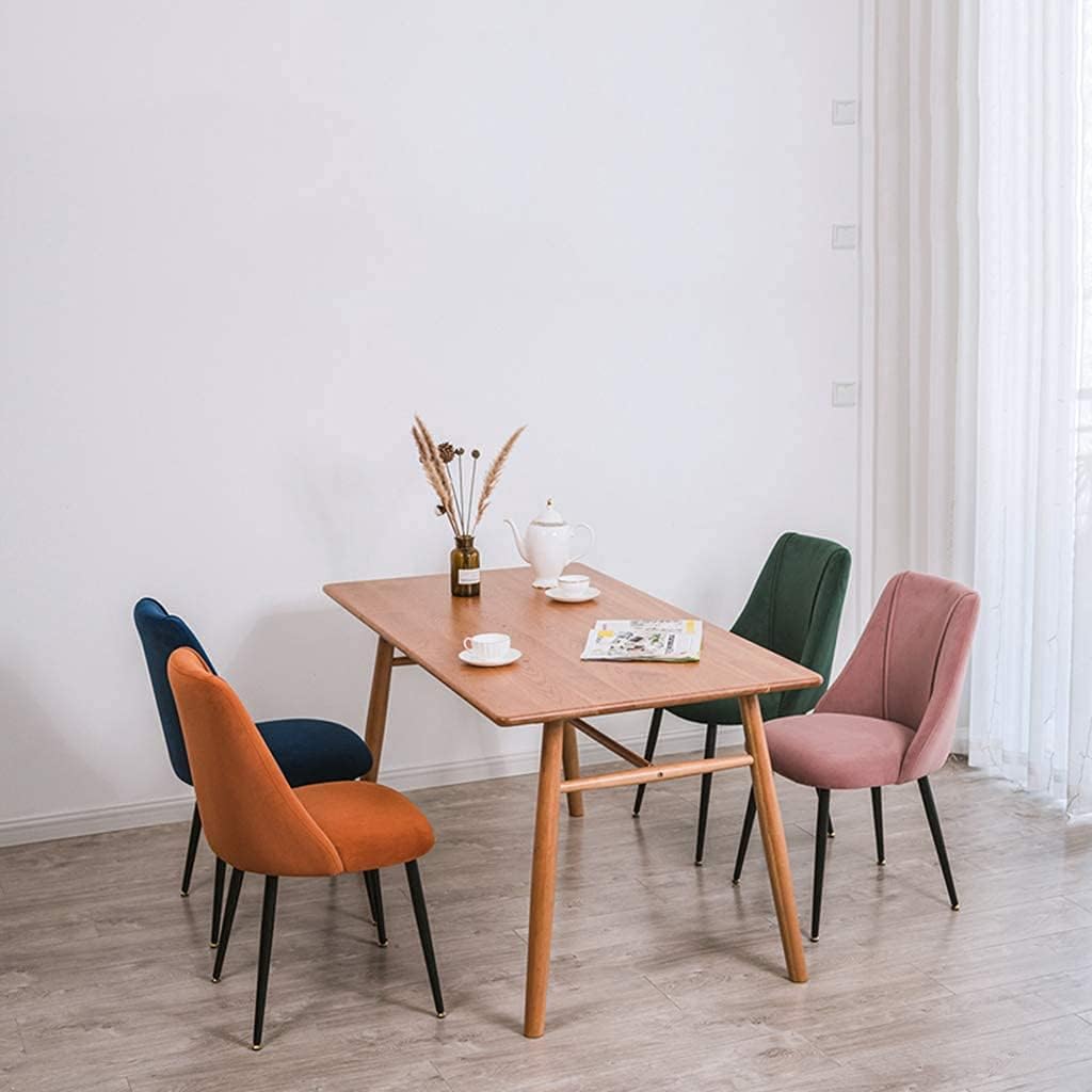 Velvet Dining Chairs Black Metal Legs Lounge Chairs for Living Room Office Restaurant (Color : Pink)