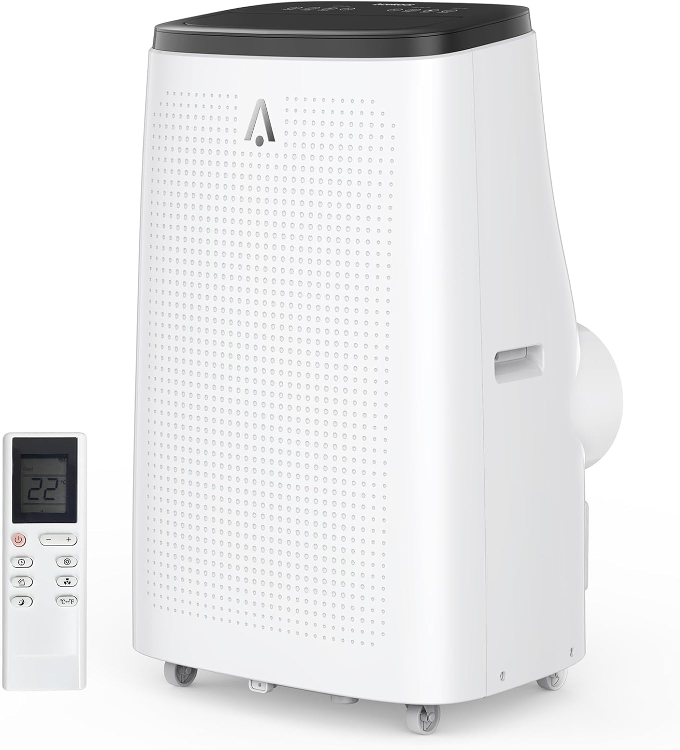 14000 BTUs Portable Air Conditioner – 3-In-1 Ultra-Quiet Cooling, Dehumidifier & Fan for Rooms Up to 750 Sq. Ft, AC Unit for Large Room, Campervan, Sleep Mode, 24H Timer & Windows Kit, Black Top Cover