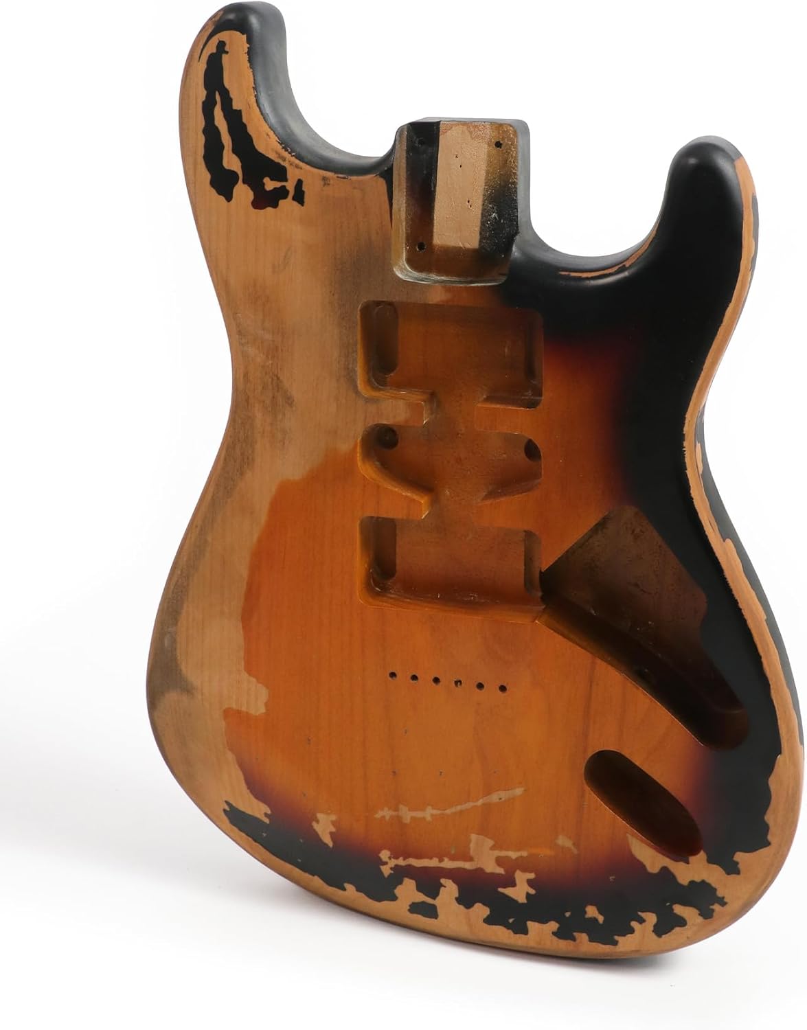 Sunsmile Relic Electric Guitar Body ST Style Nitro Top Alder Wood DIY Guitar Body H-S-H Route Relic 3 Tone Sunburst.