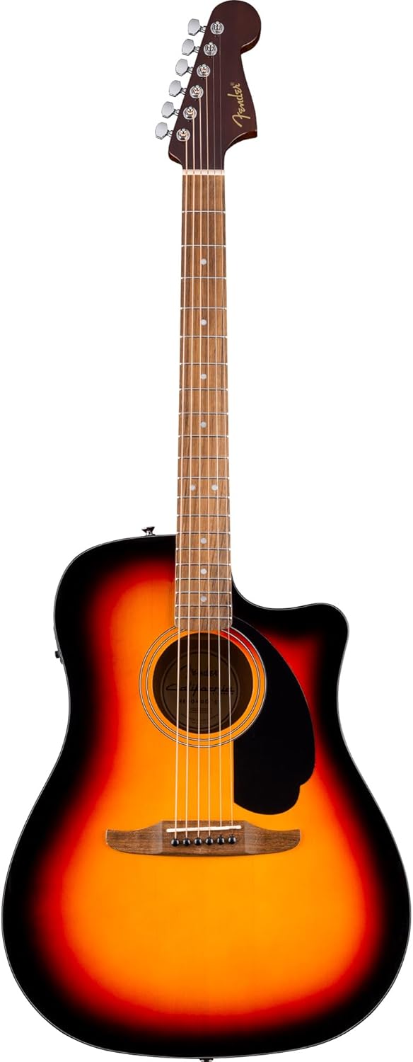 Fender California Standard Redondo CE Acoustic-Electric Guitar - 3-Color Sunburst Bundle with Case, Tuner, Strap, Strings, String Winder, Picks, and Austin Bazaar Instructional DVD