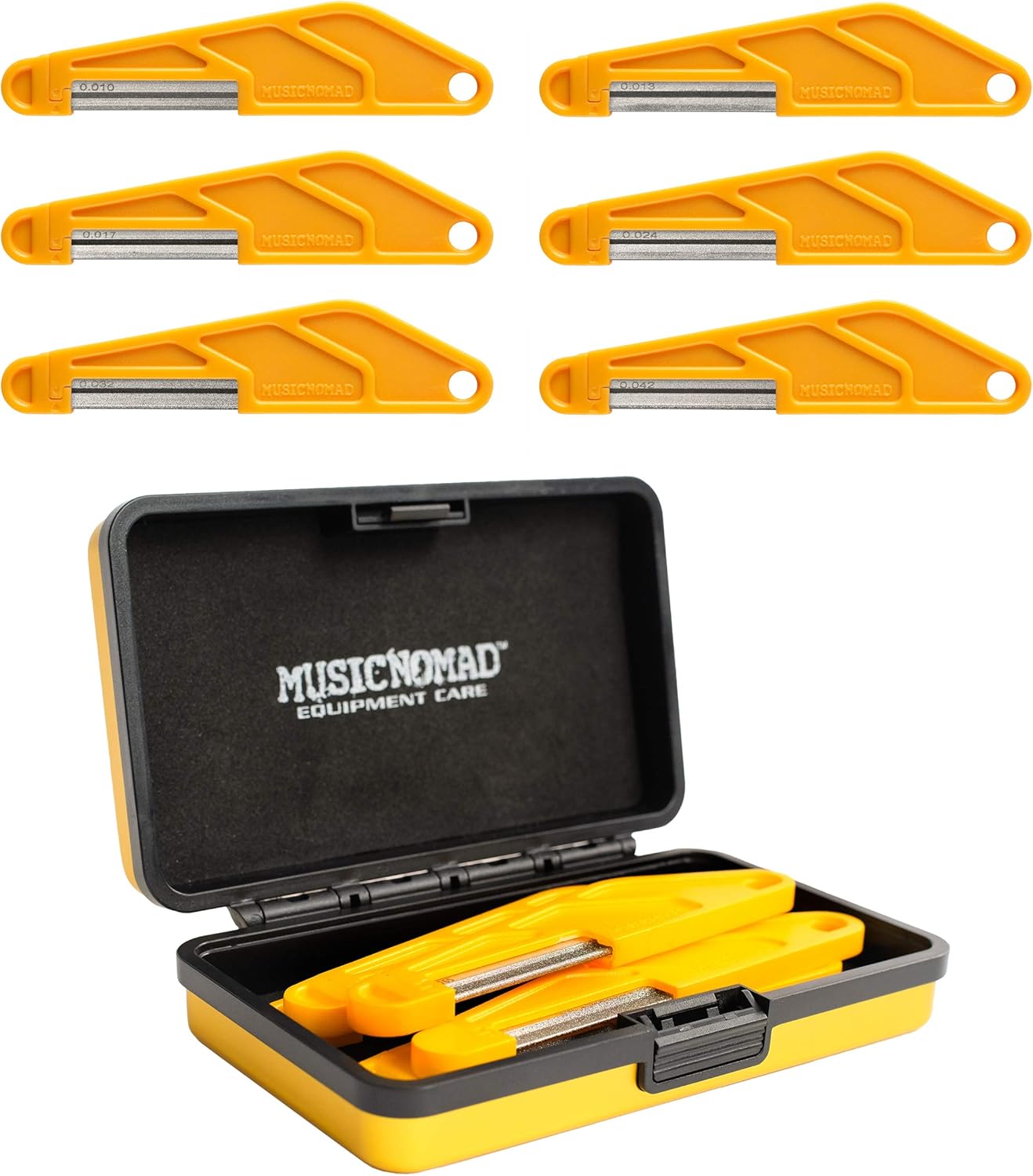 MusicNomad 6 pc. Electric Guitar Diamond Coated Nut File Set - Super Light Strings (MN667)