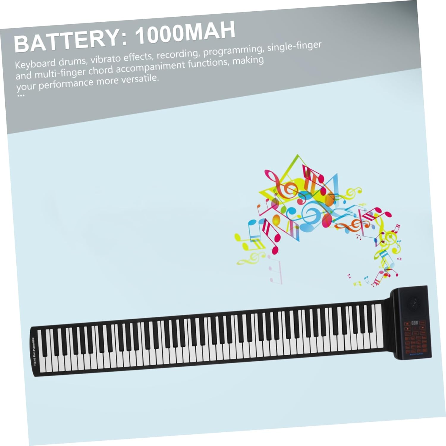 Keys up Electronic Piano Hand Rolled Electronic Piano Portable Midi Keyboard Programmable Functions Ages