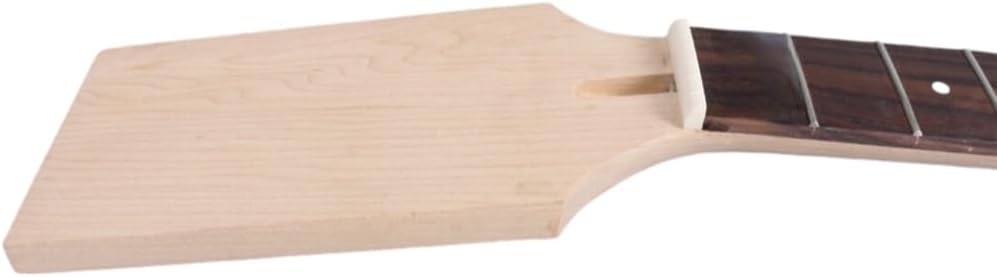 Unfinished Electric Guitar Neck 12 String Wide 22 Fret Maple Rosewood Fretboard Paddle Head Guitar Neck Replacement (22 Fret)